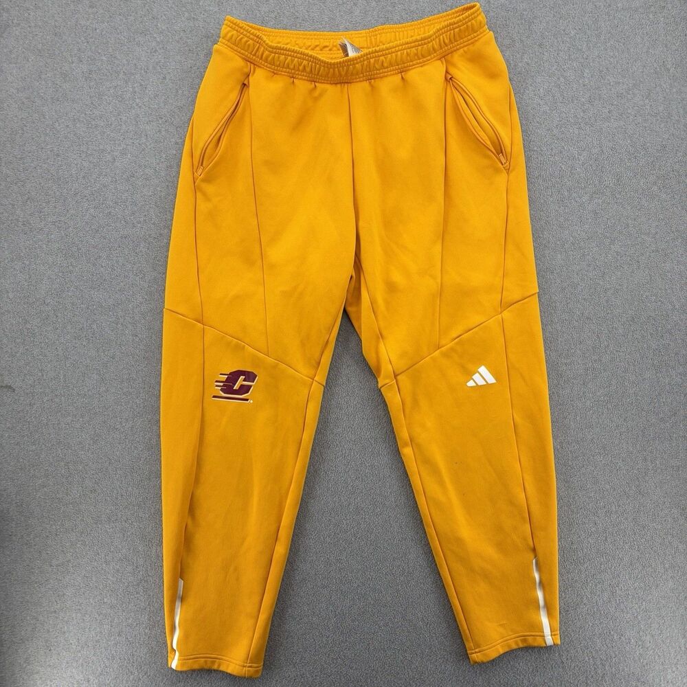 Adidas Central Michigan Chippewas Track Pants Mens XL Gold NCAA Team Issued